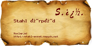 Stahl Árpád névjegykártya